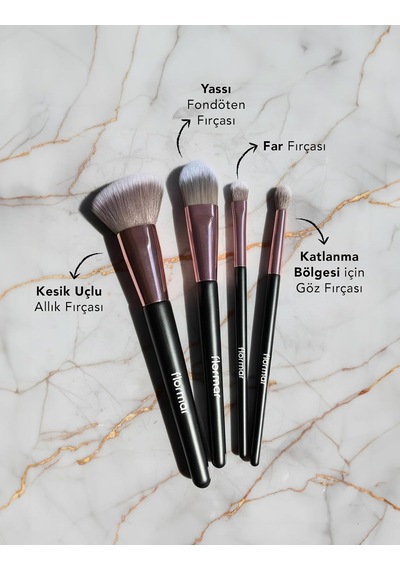 4'lü Makyaj Fırçası Seti Allık-fondöten-far-crease - Makeup Brush Set - 8690604597772 Belirtilmemiş