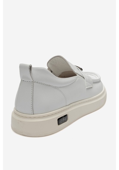 Dericlub Erkek Düz Taban Loafer Ayakkabı Gerçek Deri Cr 2996 Beyaz