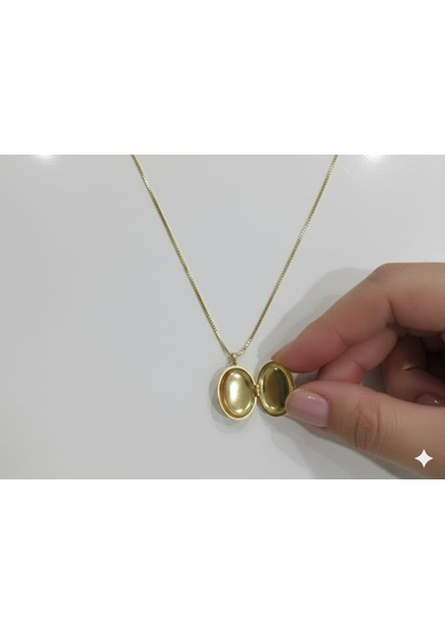 Akfecan Çelik 316l Zirkon Taşlı Içi Açılır Alya Kolye Altın
