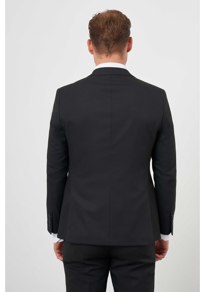 Morven Erkek Siyah Poliviskon Basic Yelekli Jakar Desen Slim Fit Sivri Yaka Takım Elbise 24mc001107001 Siyah Morven Erkek Siyah Poliviskon Basic Yelekli Jakar Desen Slim Fit Sivri Yaka Takım Elbise 24mc001107001 Siyah