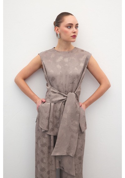 Sateen Camila Bluz - Vizon-137167 VİZON