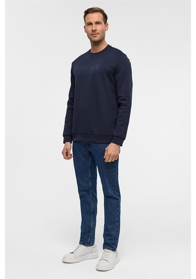 Süvari Lacivert Regular Düz Bisiklet Yaka Sweatshirt Sw2013700023-m09 Lacivert