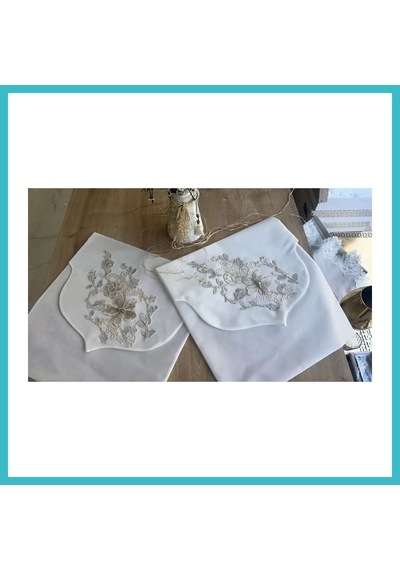 Bezos Fransız Güpürlü Zarf Bohça Nişan Söz Saten Bohça Lüks 3 Boyutlu Çeyizlik Bohça 50x50 Cm 1 Adet Dfnbez