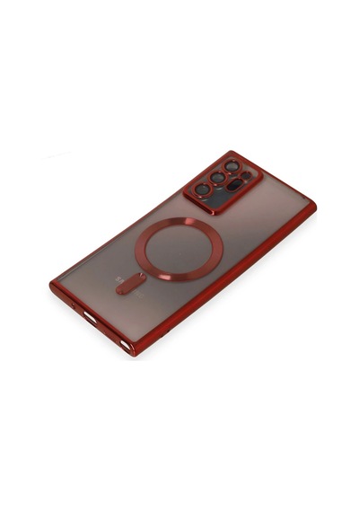 Newface Samsung Galaxy Uyumlu Note 20 Ultra Kılıf Kross Magneticsafe Kapak Glblseme - 85 - Kırmızı