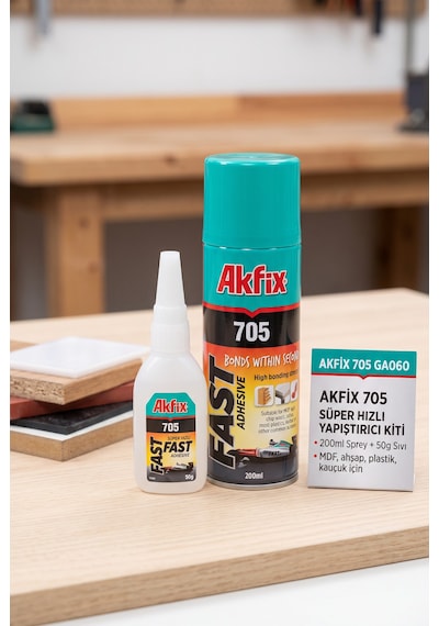 Akfix 705 Hızlı Yapıştırıcı 200 Ml / 50 Gr Aktivatörlü Mdf Kit Ga060 6 Adet