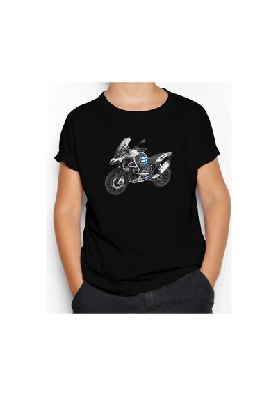 Zepplin Giyim BMW GS Blue Siyah Çocuk Tişört Siyah