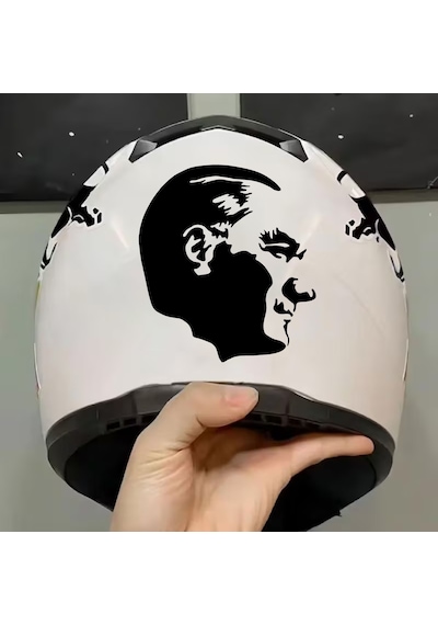 Sticker Dizayn Atatürk Silüet Sticker - Araba Oto Motosiklet Karavan Cam Sticker - 00392 15x13 Cm