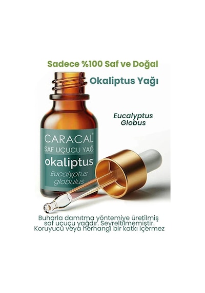 Caracal Saf Okaliptus Yağı Doğal Okaliptus Uçucu Yağı 10 Ml Okaliptüs Yağı