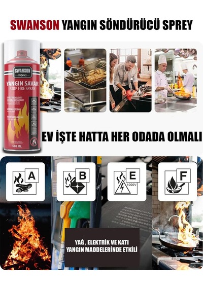 Go İthalat 3 Adet Yangın Söndürücü - Yangın Savar Sprey 500ml + 500 Ml + 500 Ml Ev - Ofis - Oto Araç