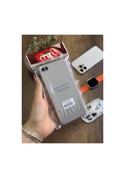 İphone 7 Plus Uyumlu Süper İnce Mat Ultra Thin Silikon Kılıf Buzlu Siyah