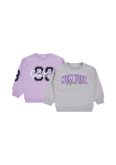 Civil Girls New York Baskılı 2'li Set 6-9 Yaş Sweatshirt Çok Renkli