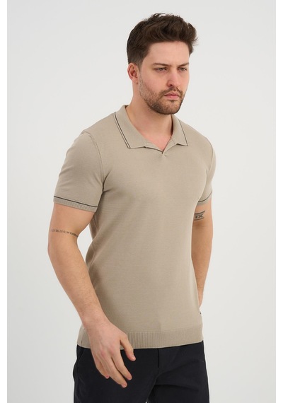 Alexander Gardi Alexandergardı Resort Yaka Triko T-shirt Bej