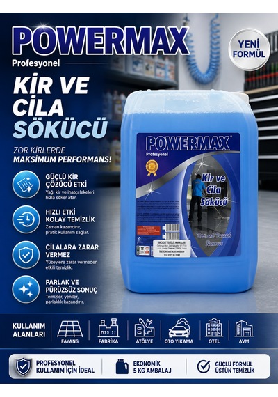Powermax Kir Cila Sökücü 5l Zemin Bakım Öncesi Güçlü Temizlik Tekli