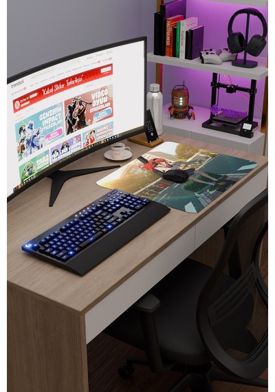 Bochi The Rock Anime V3 - 48x40 Xl Gaming Kauçuk Kaymaz Taban Mouse Pad Fare Altlığı