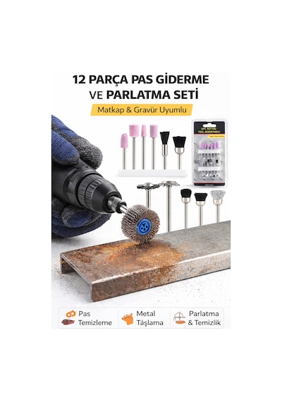 Senbang 12 Parça Rotary Tool Seti Taşlama, Zımparalama, Parlatma Ve Temizleme Uçları