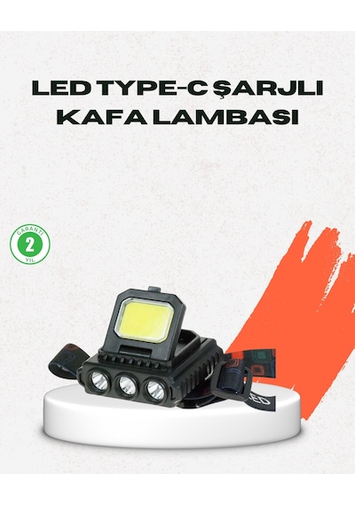 Sepetopia Usb Şarjlı Kafa Feneri 800 Lumen Ayarlanabilir Cob Ve Xpe Led
