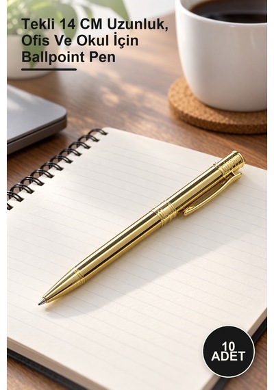 10 Adet Tükenmez Kalem Alk4081 Tekli 14 Cm Uzunluk, Ofis Ve Okul İçin Ballpoint Pen 1