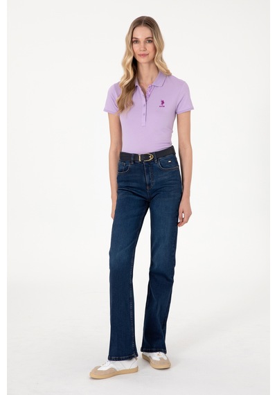 U.S. Polo Assn. Kadın Lila Basic Polo Yaka Tişört 50300896-VR034