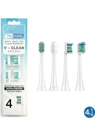 Sonic Flexcare Şarjlı Diş Fırçası Yedek Başlık 4 Adet Philips İle