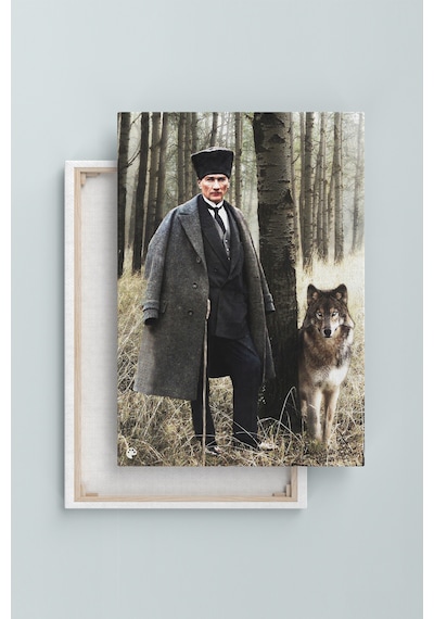 Mustafa Kemal Atatürk Kanvas Tablo Okullara İşyerlerine Uygun  (8 Farklı Ölçü) 70 x 50