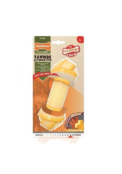 Nylabone Pastırma Ve Peynir Aromalı Kauçuk Sert Düğümlü Kemik Köpek Oyuncağı 18 Cm L