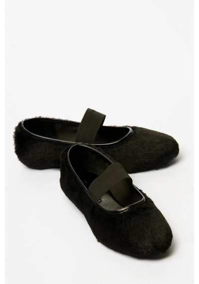 Kadın Peluş Babet Lastikli Siyah Furiva Siyah