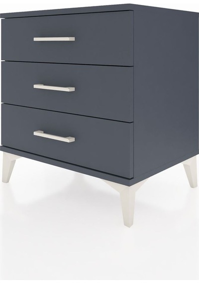 Hyperion Komodin 3 Çekmeceli 60x44x64 Antrasit-antrasit Antrasit
