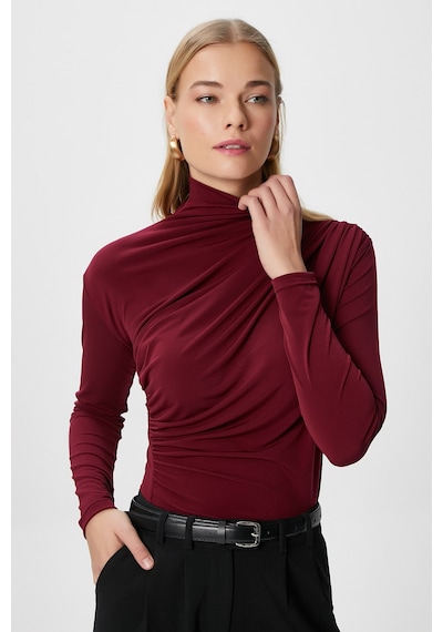 Ritnice Kadın Moon Büzgülü Bordo Sandy Bluz Bordo