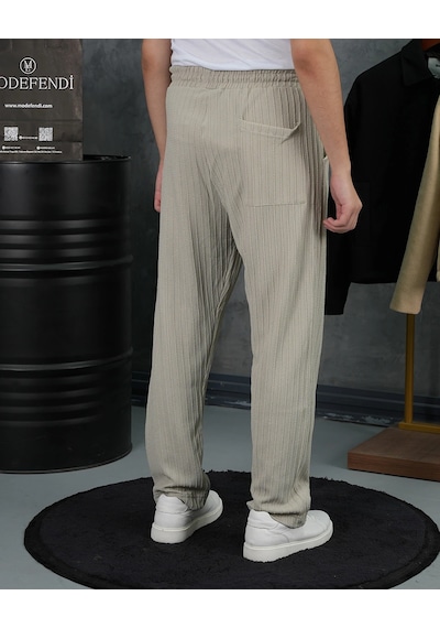 Modefendi Örgülü Model Baggy Kesim Jogger İpli Pantolon Gri Modefendi Örgülü Model Baggy Kesim Jogger İpli Pantolon Gri