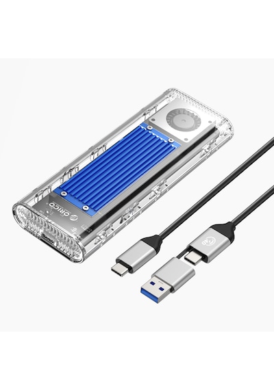 Orico Tcm2-u4 Thunderbolt 4 40gbps, Max. 4tb 2230/2280 M.2 Nvme Desteği, Led Gösterge, Dahili Fanlı, Şeffaf Şık Tasarım, Kolay Kurulum Tak Çalıştır, Type-c Disk Kutusu Tcm2-u4