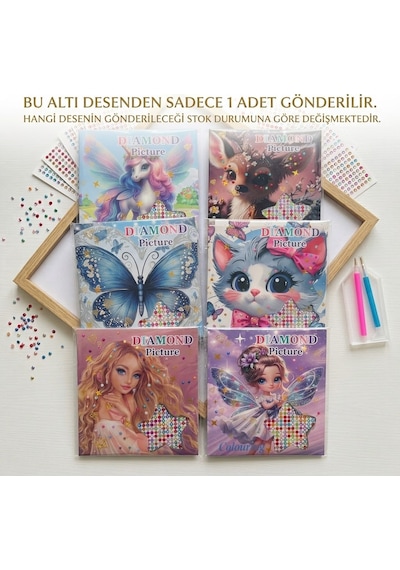 Bakgelal Mikro Elmas Taş Yapıştırma Süsleme Ve Boyama Kitabı - Renkli Kristal Taşlı Prenses Tasarım Etkinlik Seti - 9026842961782