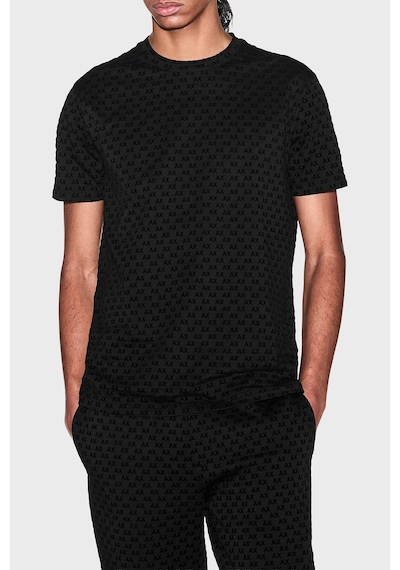 Armani Exchange Logolu % 100 Pamuk Bisiklet Yaka T Shirt Erkek T Shirt Xm003079 Af10356 Uc001 Siyah