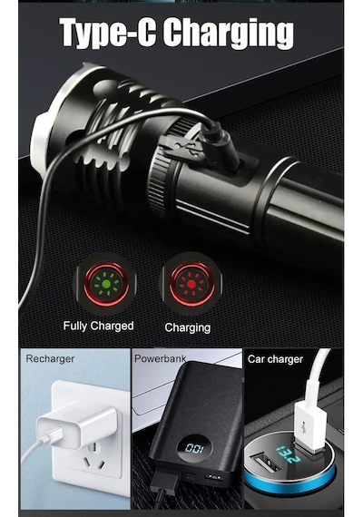 Gold Orıon Alüminyum Led Fener Or-2304-tg Siyah