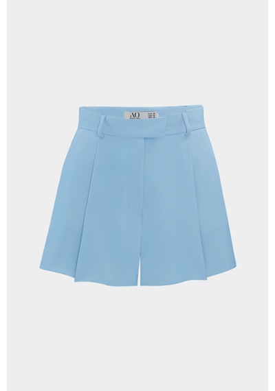 Açelyaokcu Premium Lowry Wide Leg Mini Boy Dokuma Şort Mavi