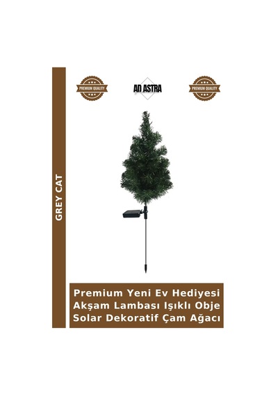 Premium Yeni Ev Hediyesi Akşam Lambası Işıklı Obje Solar Dekoratif Çam Ağacı