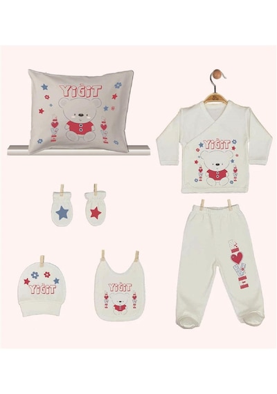Pia Baby Gl 1945-08 İsme Özel Yastık Zıbın Set Krem