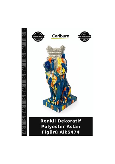 Özel Üretim Hediyelik Salon Ev Aksesuarı Biblo Renkli Dekoratif Polyester Aslan Figürü Alk5474