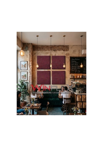 60x60cm - Akustik Kumaş Kaplı Panel Mürdüm