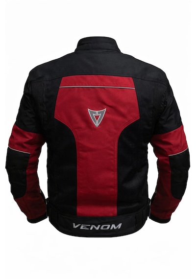 Venom Dynamic 4 Mevsim Ce Korumalı Siyah Kırmızı Motorcu Montu
