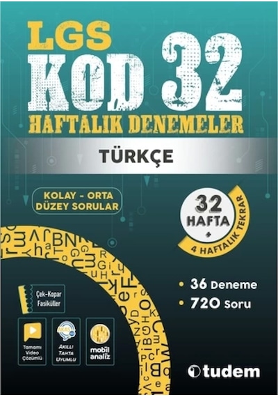 Lgs Türkçe Kod 32-haftalık Denemeler
