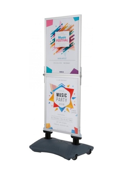 Wind Pro Slim 2 Katlı Gri Kaldırım Panosu 55 x 170 CM