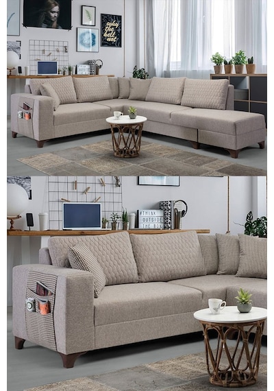 Krem Loft Köşe Koltuk Takımı Krem Krem Loft Köşe Koltuk Takımı Krem