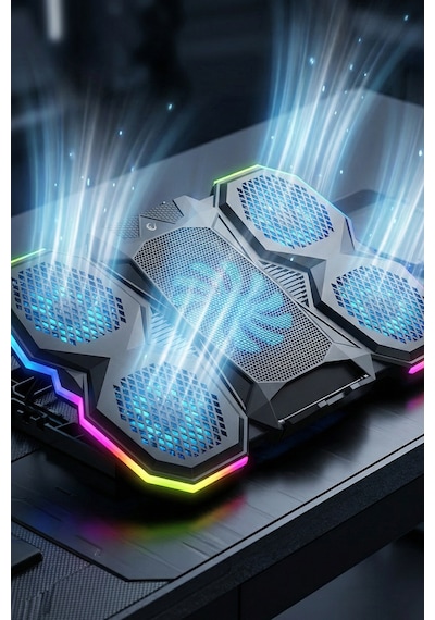 Ad-rc14 X-ranger Rgb 5fan Yükseklik Ayarlı Telefon Tutucu 9-17" Notebook Soğutucu Laptop Soğutucu