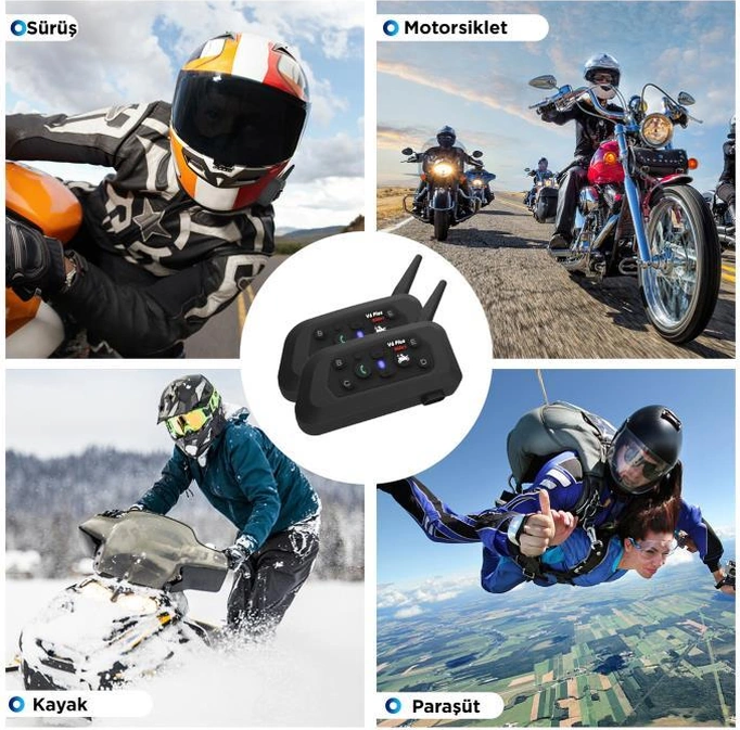 Torima Ejeas V6pro+ Double 2li Helmet İnterkom Motosiklet İntercomu Kask Kulaklığı