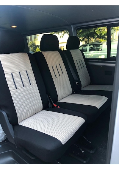 Volkswagen Multivan Uyumlu 4+1 Koltuk Kılıfı - Mavi - Siyah