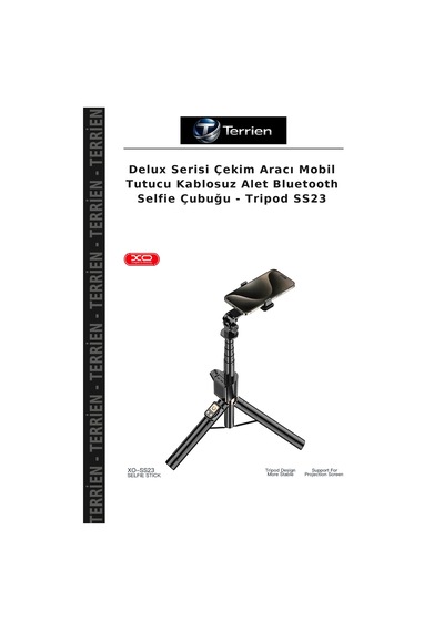 Delux Serisi Çekim Aracı Mobil Tutucu Kablosuz Alet Bluetooth Selfie Çubuğu - Tripod Ss23