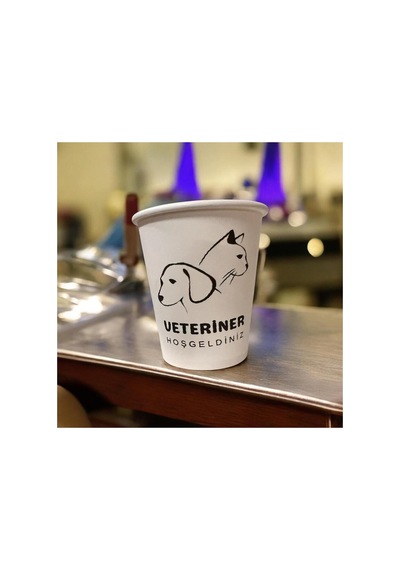 Kedi Köpek Veteriner Temalı Tek Kullanımlık 7 Oz 50 Adet Karton Bardak 1