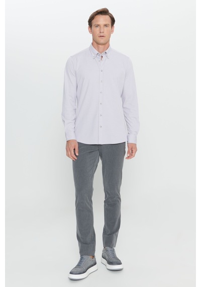 AC&Co / Altınyıldız Classics Erkek Grı Comfort Fit Geniş Kesim Düğmeli Yaka Pamuklu Gömlek Gri AC&Co / Altınyıldız Classics Erkek Grı Comfort Fit Geniş Kesim Düğmeli Yaka Pamuklu Gömlek Gri