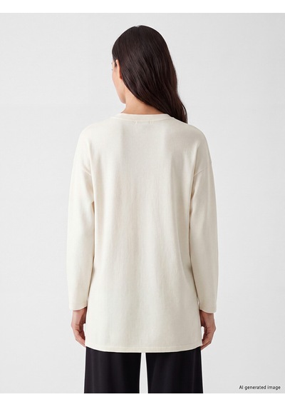 Lcw Everyday Ekru Taşlı Soft Touch Oversize Kadın Sweatshirt Tunik