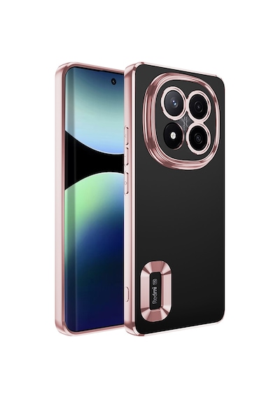 Xiaomi Redmi Note 14 Pro Plus Kılıf Kamera Korumalı Logo Gösteren Zore Omega Kapak Rose Gold